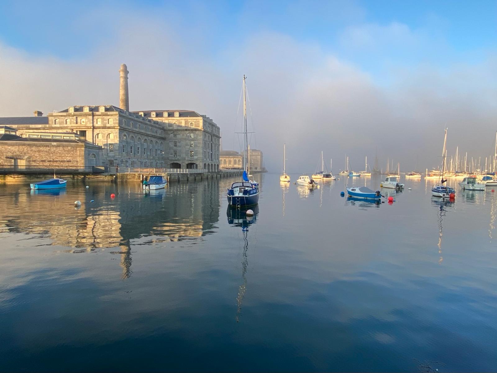 Royal_William_Yard_and_moored_yachts_shrouded_in_coastal_fog_in_Plymouth_Devon